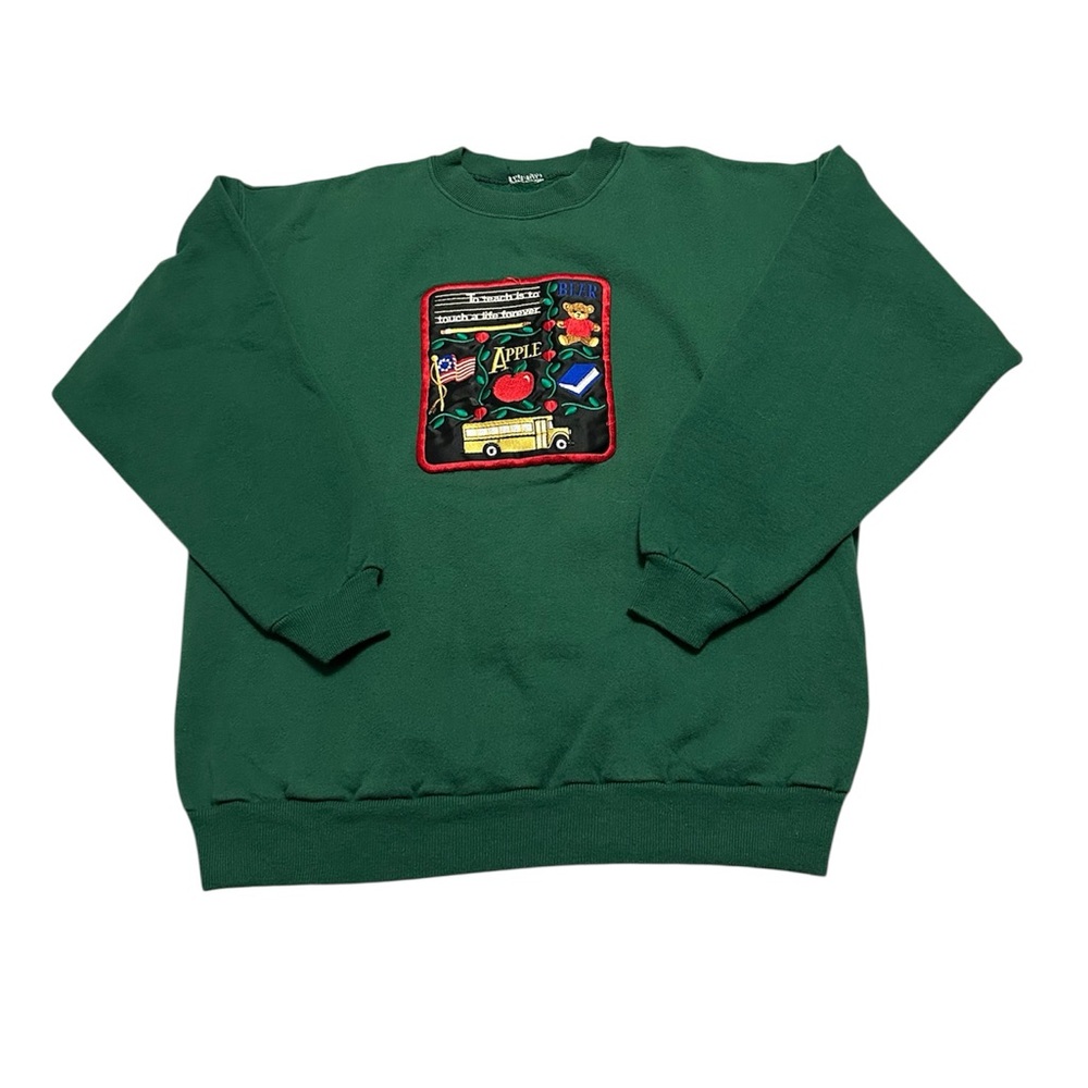 Vintage 90s Women’s Large School Teacher Embroidered Sweatshirt